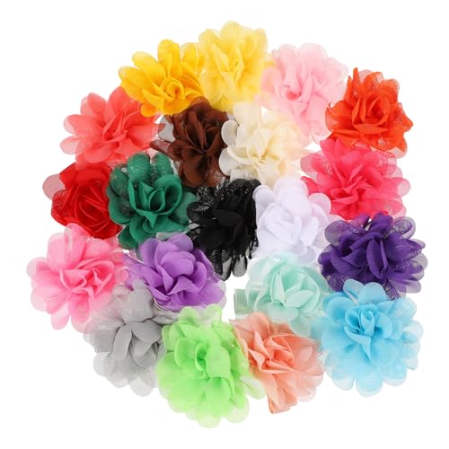 EXQUIMEUBLE 20 Stück Teiliges Bunte Chiffonblumen Haarspangen Leichte Praktische Haarclips für Mädchen Geeignet für Partys Hochzeiten Strand und Festliche Anlässe Einfach zu Tragen Entfernen von EXQUIMEUBLE