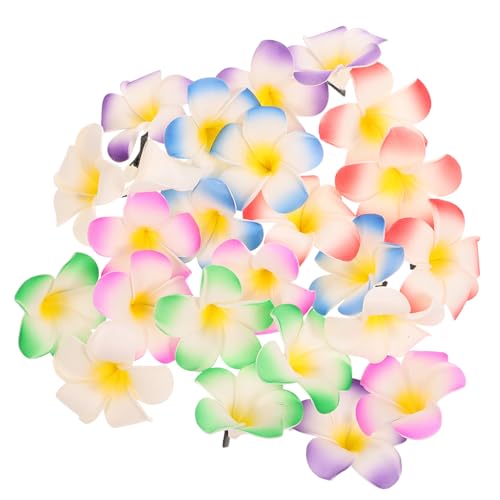 EXQUIMEUBLE 24 Stück Frangipani Haarklammern Teiliges Bunte Plumeria Haarspangen Damen Haarschmuck für Festivals Hochzeit Strandurlaub Haaraccessoires von EXQUIMEUBLE