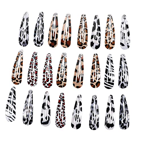 EXQUIMEUBLE 24stücke Leopard Druckknopf Haarspangen Entenschnabel Clip Haarklammern Damen Haarnadel Leicht Zu Öffnen Schließen von EXQUIMEUBLE