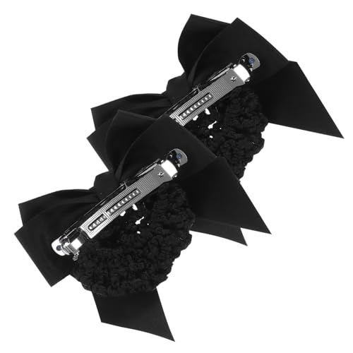 EXQUIMEUBLE 2stücke Haarnetz Mit Schleifen-clip Für Damen Elegante Haaraccessoires Zum Halten Von Duttfrisuren Praktisch Dekorativ Für Arbeit Oder Besondere Anlässe von EXQUIMEUBLE