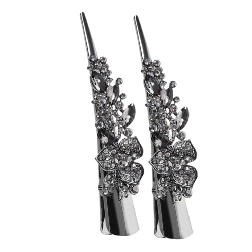 EXQUIMEUBLE 2stücke Krokodilklemmen Für Damen Glitzernde Haarspangen Metall Mit Strass Für Lockiges Haar Haltbare Haarspangen Mit Krokodilklemmen von EXQUIMEUBLE
