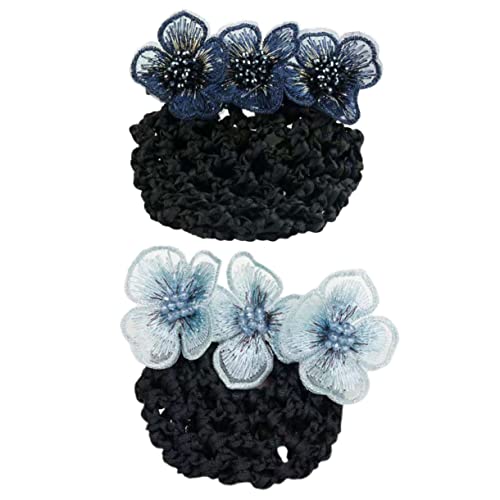 EXQUIMEUBLE 2Stücke Haarnetz Dutt Haarschmuck für Damen Blumenelemente für Hochzeit Brautfrisuren und Formelle Anlässe von EXQUIMEUBLE