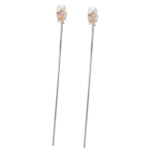 EXQUIMEUBLE 2stücke Haarnadeln Für Damen Im Chinesischen Retro-stil Elegante Perlen-haarstäbchen Für Hochzeiten Partys Und Alltägliche Frisuren Dekorativ Und Funktional Für Chignon Und von EXQUIMEUBLE