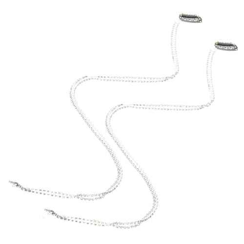 EXQUIMEUBLE 2stücke Haarkette Mit Quasten Für Frauen Haarclip Für Zöpfe Und Dutt Funktionsschmuck Mit Strasssteinen Für Hochzeiten Und Partys von EXQUIMEUBLE