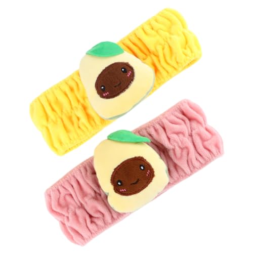 EXQUIMEUBLE 2stücke Kosmetisches Haarband Zum Waschen Des Gesichts Make-up-stirnband Elastisch Mit Avocado-design Für Gesichtspflege Spa-behandlungen Sport Und Tägliche Nutzung von EXQUIMEUBLE