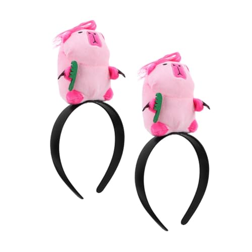 EXQUIMEUBLE 2stücke Süße Cartoon-kopfbedeckungen Für Partys Capybara Tier-haarreifen Für Mädchen Niedliches Cosplay-haarband Zubehör Für Feste Und Feiern von EXQUIMEUBLE