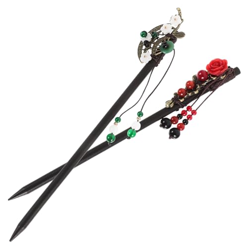 EXQUIMEUBLE 2stücke Retro Haarnadeln Für Damen Elegante Haarstäbchen Mit Quasten Für Verschiedene Frisuren Zufällige Farben Für Hochzeiten Und Traditionelle Anlässe von EXQUIMEUBLE