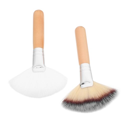EXQUIMEUBLE 2stücke Gesichtsbürste Mit Kurzem Griff Make-up-pinsel Für Frauen Fächer-make-up Applikator Für Puder Foundation Blush Concealer Make-up-tools von EXQUIMEUBLE