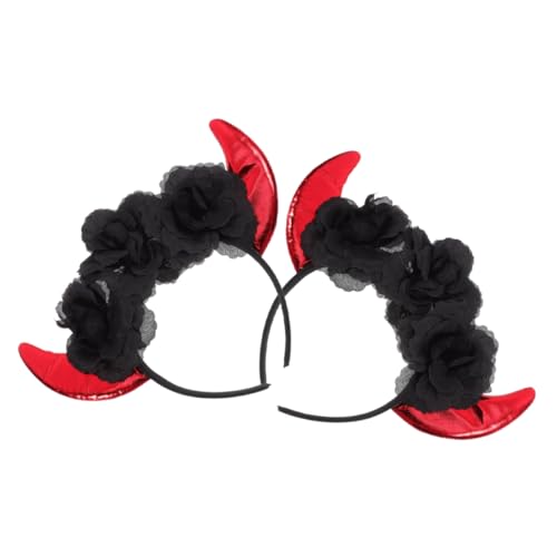 EXQUIMEUBLE 2stücke Teufelshörner Haarband Für Halloween Stirnband Kostümzubehör Hörner-haarreifen Party Accessoires Haarschmuck Für Verkleidungen von EXQUIMEUBLE