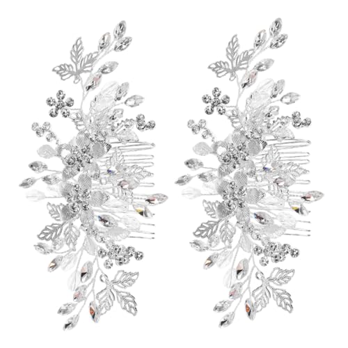 EXQUIMEUBLE 2stücke Hochzeitskamm Mit Strasssteinen Für Braut Seitenkämme Mit Strass Hochzeitshaarschmuck Brautschmuck Kopfbedeckung Für Frauen von EXQUIMEUBLE
