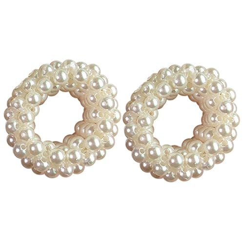 EXQUIMEUBLE 2stücke Perlen-haarbänder Elastische Haargummis Für Damen Vielseitige Haaraccessoires Für Hochsteckfrisuren Und Alltägliche Frisuren Für Und Mädchen von EXQUIMEUBLE