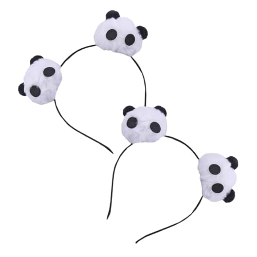 EXQUIMEUBLE 2stücke Plüsch Haarbänder Mit Kreativem Panda-design Verstellbare Kopfband Für Partys Cosplay Und Dekoration Weißes Tierohren-haaraccessoire von EXQUIMEUBLE