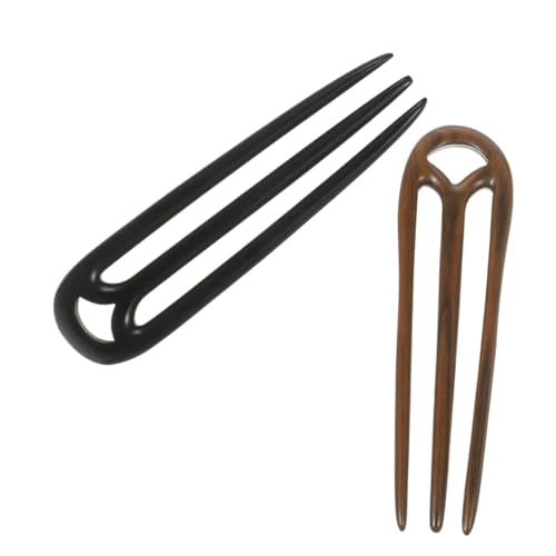 EXQUIMEUBLE 2stücke Retro U-förmige Haarnadeln Aus Sandelholz Teiliges Für Frauen Handgefertigte Haarspangen Für Hochsteckfrisuren Luxuriöse Haarschmuckaccessoires Orientalischer Stil von EXQUIMEUBLE