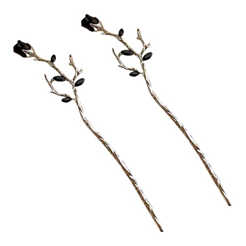 EXQUIMEUBLE 2stücke Rosenblüten-haarspangen Retro Haarnadeln Aus Metall Haarschmuck Für Stilvolle Hochsteckfrisuren Langlebig Und Leicht Für Frauen Und Mädchen von EXQUIMEUBLE