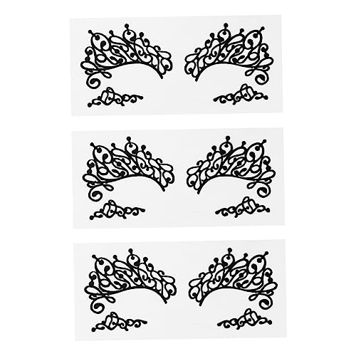 EXQUIMEUBLE 3 Paare Temporäre Eyeliner Aufkleber Selbstklebende Spitze Augen Make Up Tattoos Atmungsaktiv Sicher Wiederverwendbar für Frauen Dramatischer Look von EXQUIMEUBLE