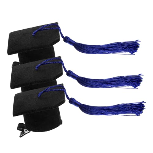 EXQUIMEUBLE 3stücke Teiliges Mini Doktorhut Haarspangen Mit Quaste Bunte Abschlussfeier-haarclips Für Erwachsene Und Junge Mädchen Dekoration Für Graduierungsfeiern von EXQUIMEUBLE