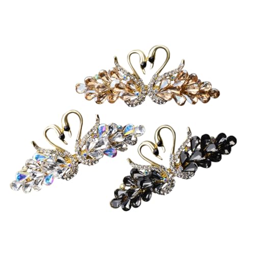 EXQUIMEUBLE 3stücke Teiliges Vintage Kristall Haarspangen Funkelnde Haaraccessoires Für Hochzeiten Verlobungen Und Partys Elegante Haarklammern Im Schwane-design Für Frauen von EXQUIMEUBLE