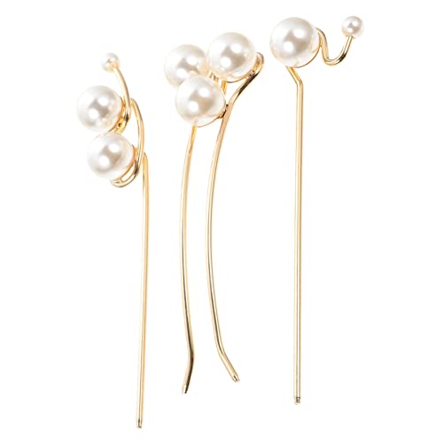 EXQUIMEUBLE 3 Stück Teiliges Haarstäbe Metall Haarnadeln Vintage Haarschmuck für Frauen Mädchen Eleganter Haarklammer Schmuck Geeignet für Hochzeit Party Alltag Dutt und Langes Haar von EXQUIMEUBLE