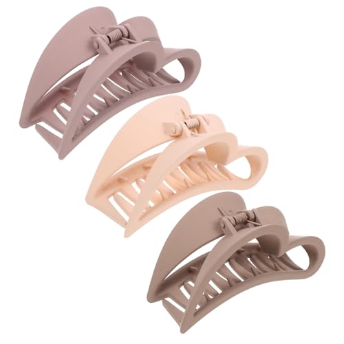 EXQUIMEUBLE 3 Stück Teiliges Herz Haarspangen Große Matte Haarklammern in Sanften Farben Rutschfeste Haarclips für Dickes Haar Vielseitige Damen Haarschmuck für Alltag Partys und Besondere von EXQUIMEUBLE