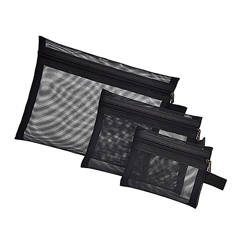 EXQUIMEUBLE Kulturbeutel 3 Stück Mesh Make up Taschen Reisetaschen Kosmetik Organizer Für Damen Mit Reißverschluss Transparent Leicht Für Reisen Und Unterwegs von EXQUIMEUBLE