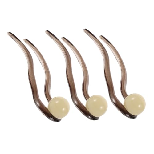 EXQUIMEUBLE 3stücke U-förmige Vintage Haarnadeln Mit Perlen Französische Haarspangen Für Chignon Und Dutt Stilvolle Haaraccessoires Für Lange Dicke Haare Für Formelle Und Anlässe von EXQUIMEUBLE