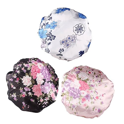 EXQUIMEUBLE 3stücke Teiliges Satin Schlafmütze Für Frauen Chemotherapie Kopfbedeckungen Elastische Haube Schutz Für Frisuren Beim Schlafen Bequem Und Geräumig von EXQUIMEUBLE