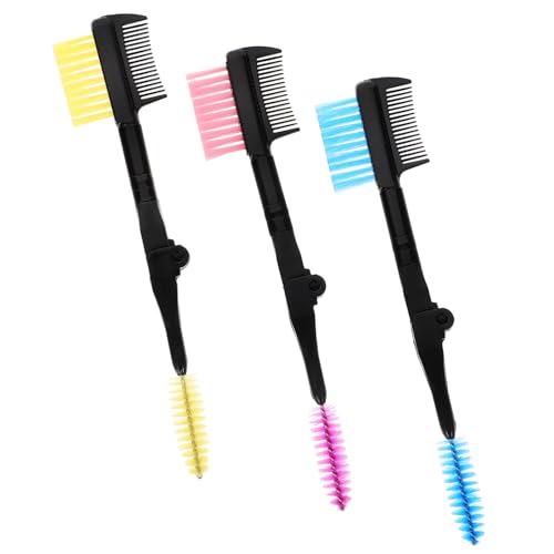 EXQUIMEUBLE 3 Teiliger Modischer Augenbrauenkamm Hellbraune Augenbrauentönung Klares Set Gebogener Lidschatten Gewellter Gel Eyeliner Augenbrauen Aufkleber Schablone Augenbrauen von EXQUIMEUBLE