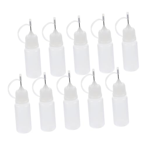 EXQUIMEUBLE 30 Stück Nadelflaschen Kleberflaschen mit Feiner Spitze Tropfflasche für Präzises Dosieren von Öl und Bastelkleber Wiederverwendbare Quetschflaschen für DIY Handwerk von EXQUIMEUBLE