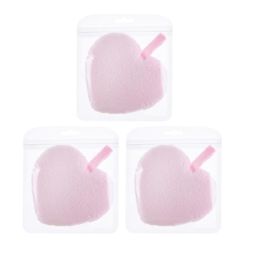 EXQUIMEUBLE 3stücke Puderquaste Reinigungspads Make-up Puderquaste Abschminkpad Gesichtsreinigungspad Herzform Reinigungspuffs Kosmetikbedarf Für Frauen Waschbar Und Wiederverwendbar von EXQUIMEUBLE