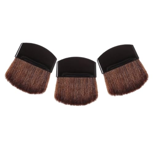 EXQUIMEUBLE 3stücke Mini-kosmetikpinsel Für Halbrunde Flache Puder-make-up Kleine Gesichtsbürsten Tragbare Pinsel Für Flüssiges Puder Für Damen Und Mädchen Reisezubehör von EXQUIMEUBLE