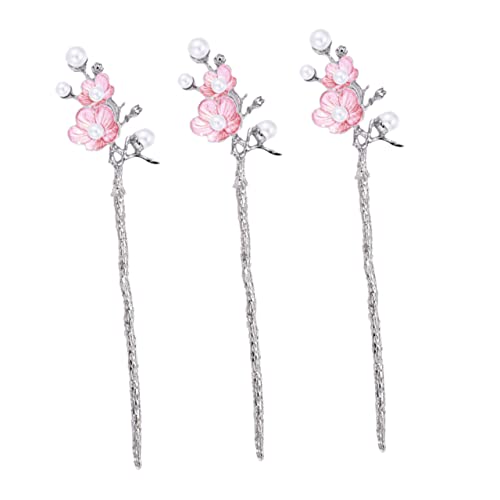 EXQUIMEUBLE 3stücke Perlen-haarstäbchen Vintage Haarnadeln Retro Haar Gabeln Für Frauen Mit Blumenperlen Haarschmuck Zum Frisieren Und Gestalten von EXQUIMEUBLE