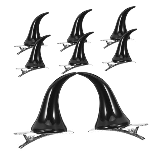 EXQUIMEUBLE 4 Paare Gothic Teufelshörner Haarklammern Halloween Kostüm Haarspangen Oxhorn Haarschmuck für Damen Party Karneval Verkleidung von EXQUIMEUBLE