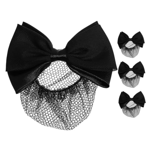 EXQUIMEUBLE 4stücke Haarknotenhalter Für Damen Haarspangen Mit Schleife Und Netzgewebe Bequeme Und Sichere Haarnetze Für Partys Und Hochzeiten von EXQUIMEUBLE