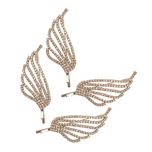 EXQUIMEUBLE 4 Stück Glitzernde Engelsflügel Haarspangen mit Strasssteinen Teiliges Haarclips für Frauen für Hochzeit Party Brautstyling und Festliche Anlässe von EXQUIMEUBLE