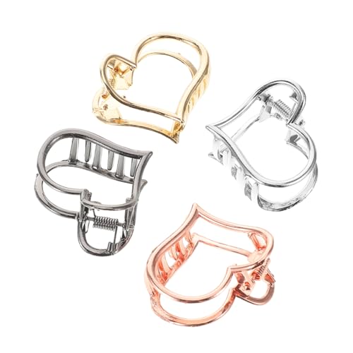 EXQUIMEUBLE 4 Stück Minimalistische Haarklammern Haarnadeln Flache Haarspangen Haarklammern Für Die Braut Für Frauen Lockenwickler Goldene Goldene Herz Mini von EXQUIMEUBLE
