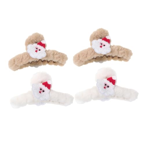 EXQUIMEUBLE 4stücke Teiliges Set Große Flauschige Haarklammern Für Frauen Niedliche Weihnachts-haarspangen Für Lockiges Haar Rutschfeste Haarclips Für Vielseitige Frisuren Für Festliche von EXQUIMEUBLE