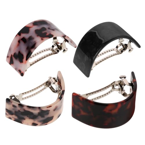 EXQUIMEUBLE 4 Stück Teiliges Haarclip Halbkreis Haarklammern aus Acetat Modische Ponytail Halter für Damen Leichter Haarschmuck mit Sternenhimmel Muster Vielseitig für Party und Alltag von EXQUIMEUBLE