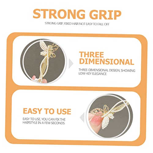 EXQUIMEUBLE 4 Stück Teiliges Perlen Haarklammer mit Schmetterlingsdesign Brauthaarschmuck Haarspangen für Frauen und Mädchen Vielseitig für Glattes Lockiges Haar und Zopffrisuren Stilvolle von EXQUIMEUBLE