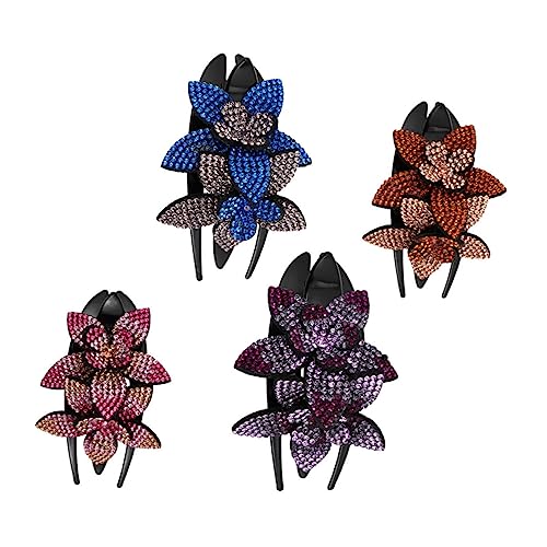 EXQUIMEUBLE 4stücke Haarnadel Für Frauen Mit Strasssteinen Haarspangen Floral Design Rutschfeste Haarspangen Für Täglichen Gebrauch Elegante Haaraccessoires Für Damen von EXQUIMEUBLE
