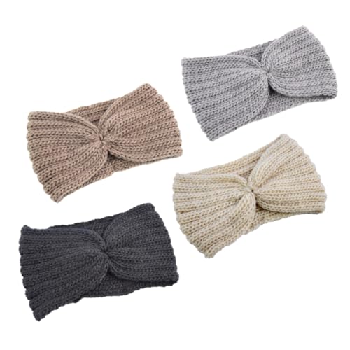 EXQUIMEUBLE 4stücke Knitted Wool Hair Band Für Damen Teiliges Mittelgrau Und Handgemachte Stirnbänder Für Ohrenwärme Und Stilvolles Tragen Im Winter von EXQUIMEUBLE