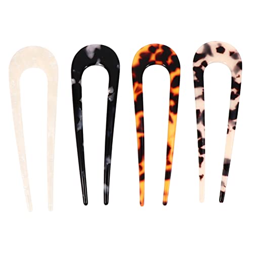 EXQUIMEUBLE 4stücke Retro U-förmige Haarnadeln Acetat Für Damen Haarspangen Für Hochsteckfrisuren Für Partys Und Alltag Verschiedenen Farben Erhältlich von EXQUIMEUBLE