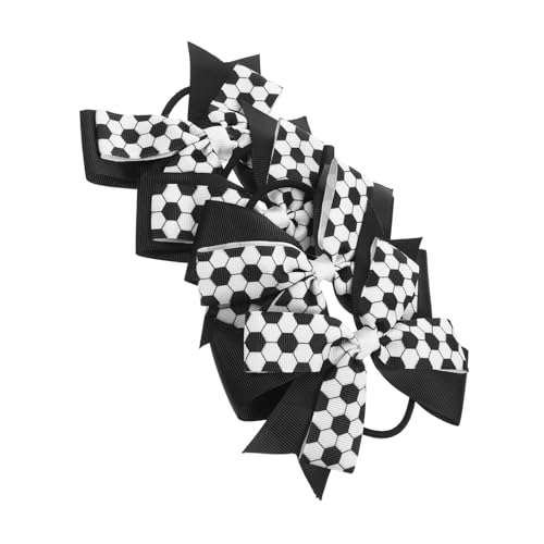 EXQUIMEUBLE 4stücke Fußballschleifen Für Mädchen Haarschleifen Mit Elastik Fußball-haarschleifen Aus Gurtband Haargummis Mit Schleifen Für Kleinkinder Elastische Haargummis Für von EXQUIMEUBLE