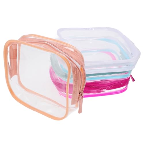 EXQUIMEUBLE 4stücke Transparenter Kulturbeutel Mit Reißverschluss Reisekosmetiktasche Durchsichtiger Make-up-Beutel Kosmetiktasche Organizer Für Damen Kleine Wiederverwendbare von EXQUIMEUBLE