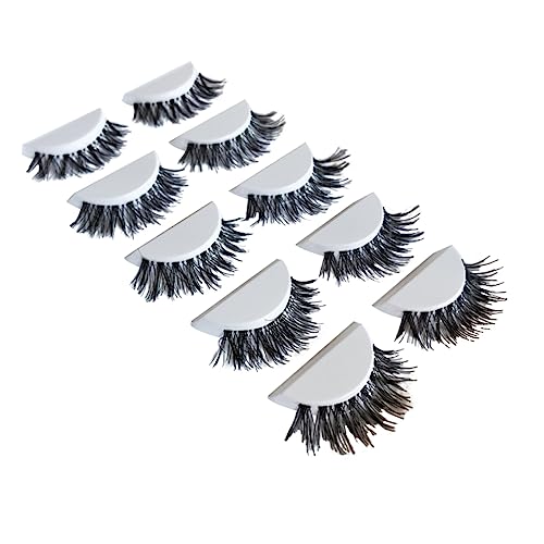 EXQUIMEUBLE 5 Paare Natürliche Dichte Cross Fake Eyelashes Transparente Stiele Verlängernde Wimpern Leichte Anwendung Wiederverwendbar Augen Make Up Ergänzung für Damen und Mädchen von EXQUIMEUBLE