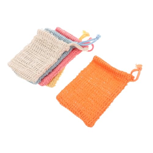 EXQUIMEUBLE 5er-pack Seifenbeutel Für Herren Körperpeeling Mit Peeling-netz Seifenbeutel Aus Baumwollleinen Schäumend Zur Reinigung Reisegröße von EXQUIMEUBLE