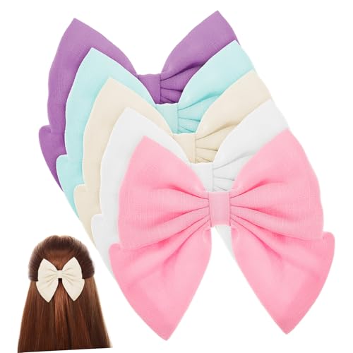 EXQUIMEUBLE 5stücke Haarspangen Für Mädchen Niedliche Schleifen-haarclips Verschiedenen Farben Stilvolle Haaraccessoires Für Teenager Für Alltag Und Besondere Anlässe von EXQUIMEUBLE