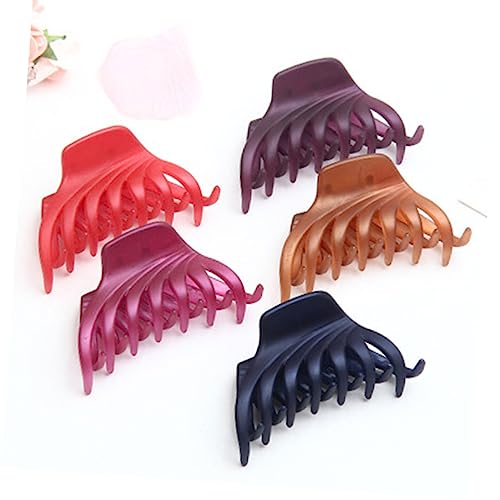 EXQUIMEUBLE 5 Stück Teiliges Einfache Haarklammern mit Schrägen Zähnen Rutschfeste Haarkralle für Frauen und Mädchen Farblich Gemischt Vielseitiger Haarschmuck für Dünnes Zufällige Farbe von EXQUIMEUBLE
