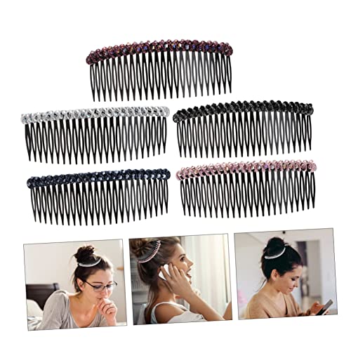 EXQUIMEUBLE 5 Stück Teiliges Haar Insert Kämme mit Funkelnden Strasssteinen Große Bunte Haarkämme für Damen Modischer Kopfschmuck für Party Hochzeit und Alltag Langlebig und Elegant von EXQUIMEUBLE