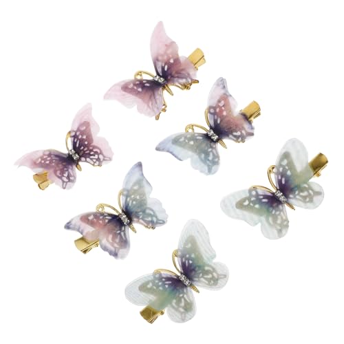EXQUIMEUBLE 6stücke Süße Schmetterlings-haarspangen Für Mädchen Bewegliche Haaraccessoires Für Junge Mädchen Und Frauen Haarschonend Für Prinzessinnen-outfits von EXQUIMEUBLE