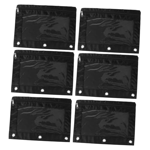 EXQUIMEUBLE 6 Stück Große Oxford Stifttasche mit Ring Langlebig und Transparent Vielseitig für Büro und Schule Teiliges zur Einfachen Aufbewahrung von Schreibutensilien und Kleinteilen von EXQUIMEUBLE